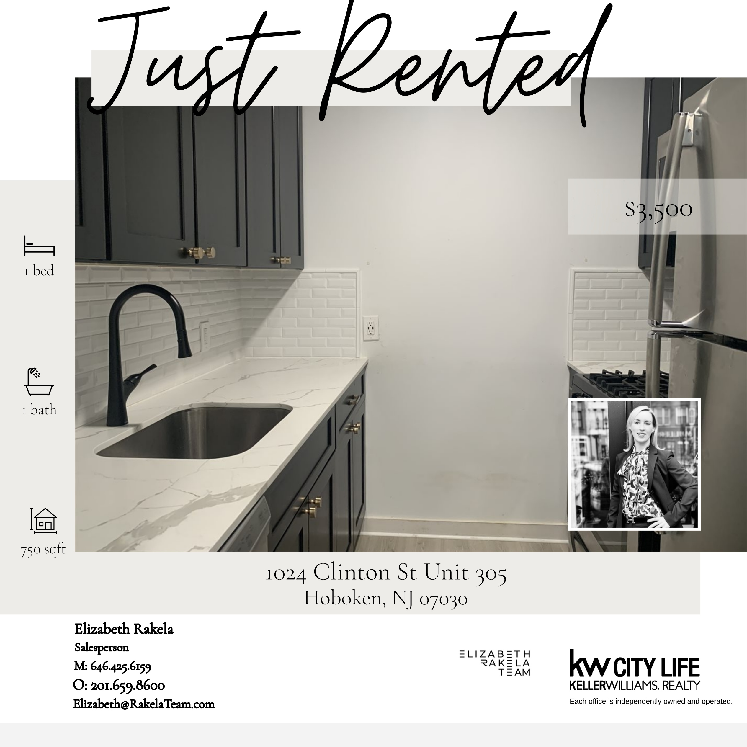 Just Rented! 1024 Clinton Street Unit 305, Hoboken