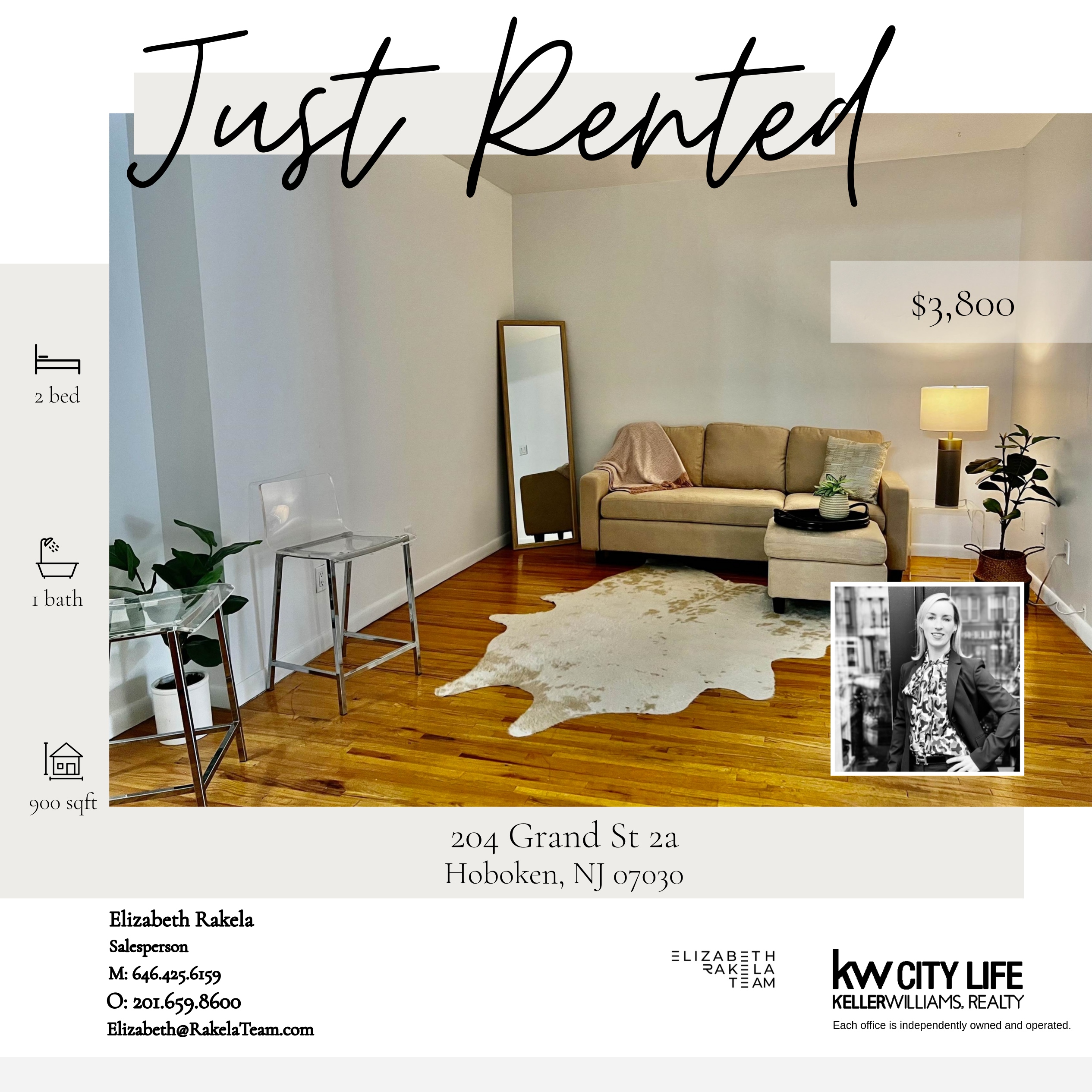 Just Rented! 204 Grand St. 2A, Hoboken