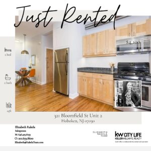 Just Rented! 321 Bloomfield Street Unit 2, Hoboken