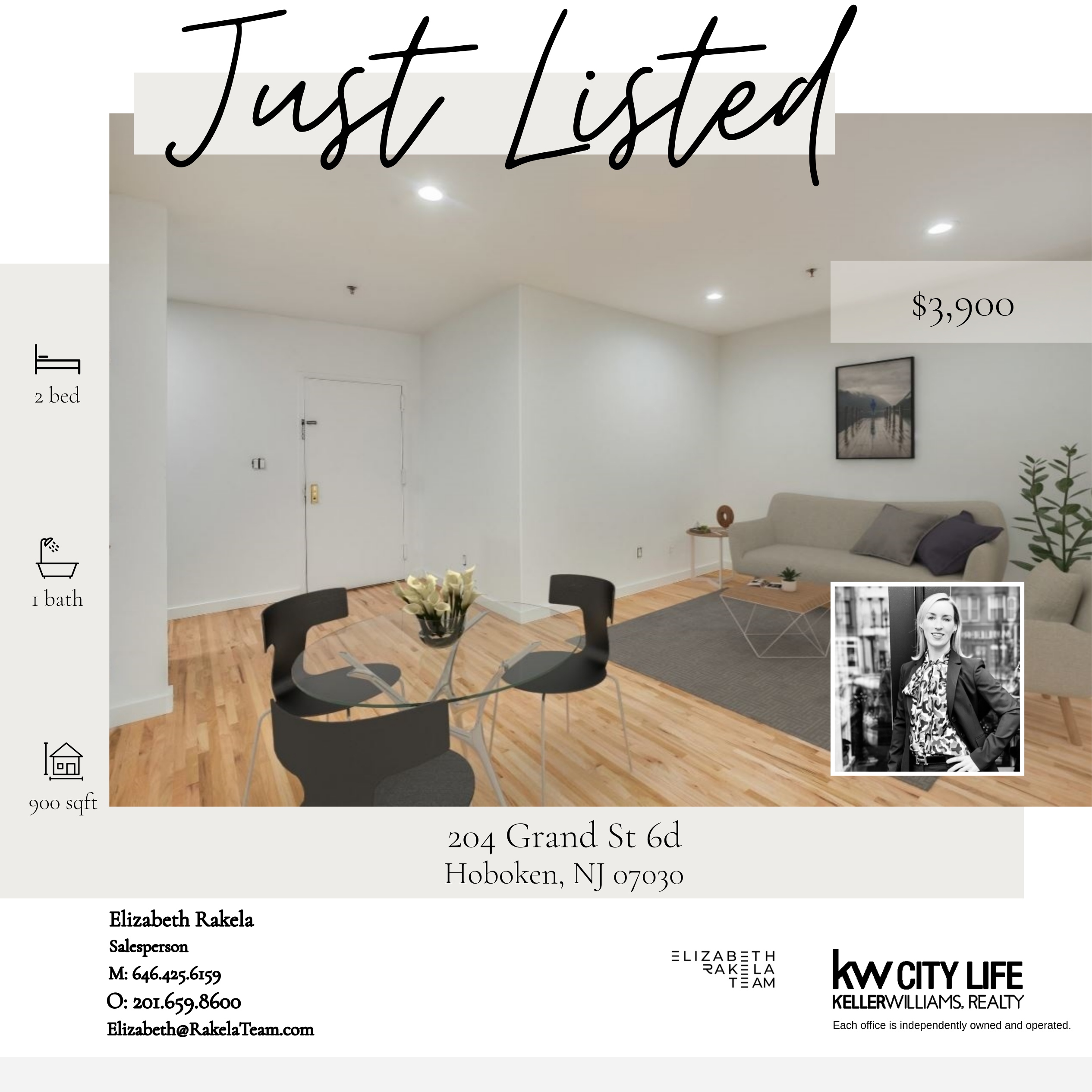 Just Listed! 204 Grand St. 6D, Hoboken