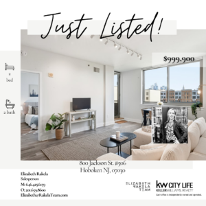 Just Listed For Sale! 800 Jackson St. #506 Hoboken NJ, 07030